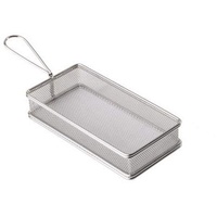 APS 40613 SNACKHOLDER Rechteckige Edelstahl Frittiersieb, 26 x 13