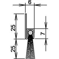 ATHMER Bürstentürdichtung Länge 1250 mm Rosshaar mixed