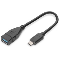 Digitus USB-C [Stecker] / USB-A [Buchse] OTG Adapterkabel, 0.15m