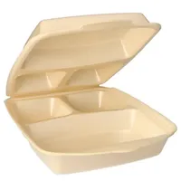 Papstar Menüboxen mit Klappdeckeln, EPS 3-geteilt 7,5 cm x