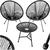 Tectake Santana Set 3-tlg. schwarz