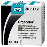 Leitz Orgacolor Ziffernsignal 3, 500 Stück, blau