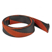 DeLock Geflechtschlauch dehnbar 2 m x 38 mm schwarz-rot