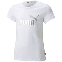 Puma Ess+ Metallic Logo T-Shirt Mädchen white 140