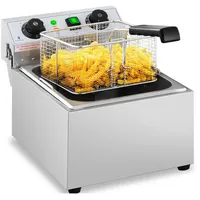 Royal Catering Elektro-Fritteuse - 10 l, Kaltzone, mit Timer