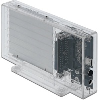 DeLock External Enclosure, transparent, 9.5mm, 2x 2.5", USB-C 3.0
