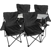 Mojawo + 5-teiliges Campingmöbel Set Schwarz-MMC330871+4xMPO2430