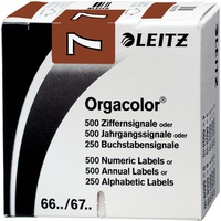 Leitz Leitz, Orgacolor 500 Ziffernsignale 6607 "7", braun