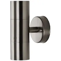 LINDBY 2-flammige Edelstahl-Außenwandleuchte Hakan - Silber/Grau
