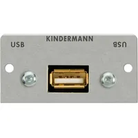 Kindermann USB 2.0 kompatibel) A-Buchse/A-Buchse mit Kabelpeitsche, Halbblende 50