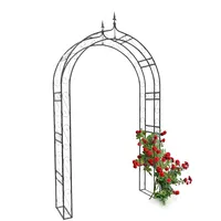 Relaxdays Rosenbogen mit Spitze HBT 242 x 138 x