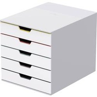 Durable Schubladenbox VARICOLOR® weiß mit bunten Farblinien DIN C4