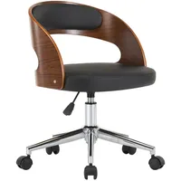 VidaXL Esszimmerstuhl Drehbar Schwarz Bugholz und Kunstleder