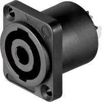 Goobay PA Lautsprecher-Einbaukupplung, Audio Stecker, Schwarz