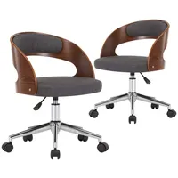 VidaXL Esszimmerstühle 2 Stk. Grau Bugholz und Stoff