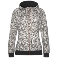 LASCANA Kapuzensweatjacke Damen beige-schwarz Gr.36/38