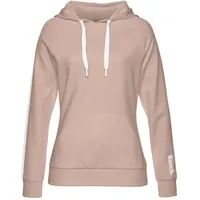 Bench. loungewear Kapuzensweatshirt mit Seitenstreifen Beige/Weiß 32/34