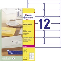 Avery Zweckform AVERY Zweckform L4772-25 transparent 300 Etiketten)