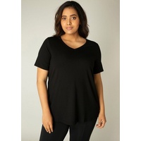 Base Level Curvy T-Shirt "Alba", mit V-Ausschnitt, Gr. 52,