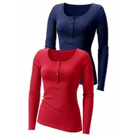 H.I.S. H.I.S Langarmshirt Damen marine, rot Gr.48/50
