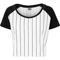 URBAN CLASSICS Ladies Cropped Baseball Tee in Weiß, Größe