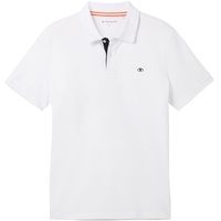 Tom Tailor Herren Basic Piqué Poloshirt - White, XXL