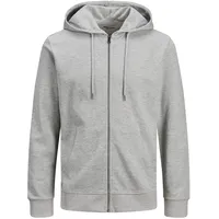 JACK & JONES Basic Reißverschlusspullover Light Grey Melange /