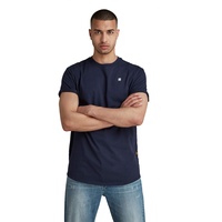 G-Star Lash Ribbed Kurzarm-T-Shirt Sartho Blue II M