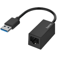 Hama Netzwerk-Adapter USB-Stecker/LAN-Ethernet-Buchse Gigabit Ethernet Schwarz