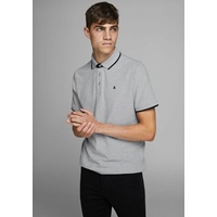 JACK & JONES Epaulos Kurzarm-poloshirt Light Grey Melange XL