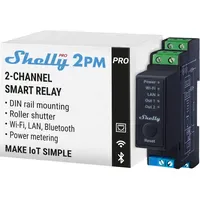 Shelly Pro 2PM Hutschienenrelais Bluetooth, Wi-Fi