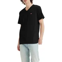 Levi's T-Shirt Housemark in Schwarz mit V-Ausschnitt-XL