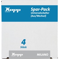 Kopp Spar-Pack: 4 Universalschalter (Aus- und Wechsel),616613054, weiß