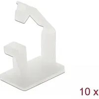 DeLock Kabelhalter mit Verschlussclip, selbstklebend, natur 10 Stück