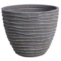 Trendline Pflanztopf Ø 31,5 x 24,8 cm grau gerillt