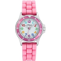 S.Oliver Kinderuhr Edelstahl pink Herren