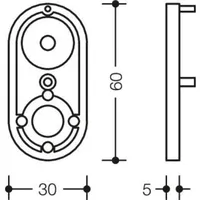 Hewi Fußscheibe 6855799 reinweiß, für Spiegelhalter, matt
