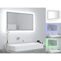 VidaXL LED-Badspiegel Betongrau 80x8,5x37 cm Acryl