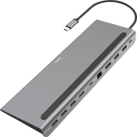 Hama USB-C® Dockingstation + USB Hub, Grau