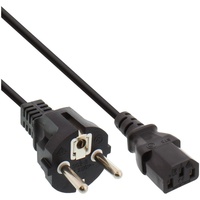 InLine Netzkabel, Schutzkontakt gerade auf Kaltgerätestecker C13, 3m, schwarz