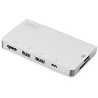 Digitus Multiport Travel Dock, USB-Hub, Dual-Slot-Cardreader, USB-C 3.0 [Buchse]