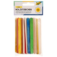 Folia Bastelholz mehrfarbig Holzstäbchen 50 St.