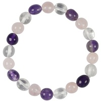 Marco Schreier Armband, Amethyst, Bergkristall, Rosenquarz, 09-10mm Nuggets