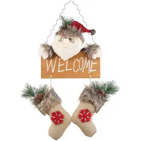 Infactory Weihnachtsmann-Tür-Dekoration mit "Welcome"-Schriftzug, zum Aufhängen