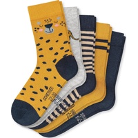 SCHIESSER Socken 5er Pack Gelb/Dunkelblau 23-26