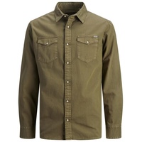 JACK & JONES Sheridan Langarmhemd Forest Night / Slim
