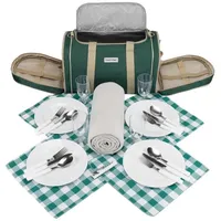 Anndora Picknick Kühltasche inkl. Picknick Decke Geschirr Besteck für