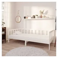 VidaXL Tagesbett mit Matratze 90x200 cm Weiß Kiefer Massivholz