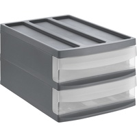 Rotho Schubladenbox Duo Systemix M 2 Schübe anthrazit
