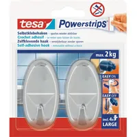 Tesa Garderobenhaken Powerstrips Large Oval Chrom
